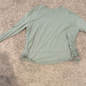 Lululemon Pima Cotton Side cinch long sleeve top -Fog Green size 4